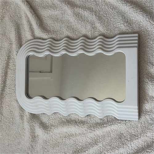 White wavy framed modern - white,