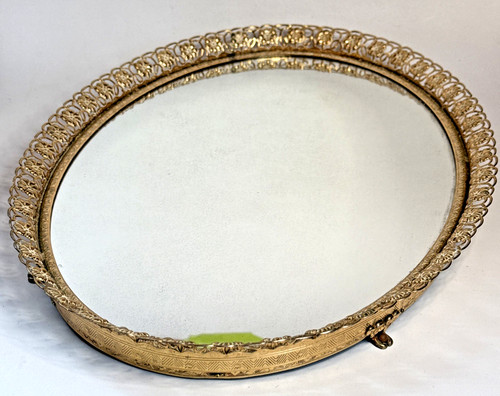Vintage oval vanity mirror - vintage,