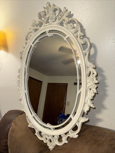 Vtg mirror floral ornate - mirror,