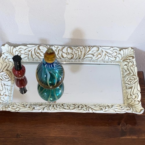 Vintage white washed - white, mirrored