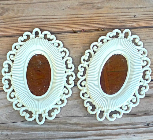 Set ornate white oval - 2,